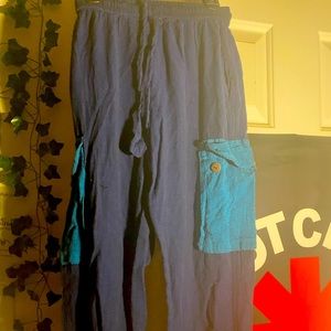 Boho pants; blue
